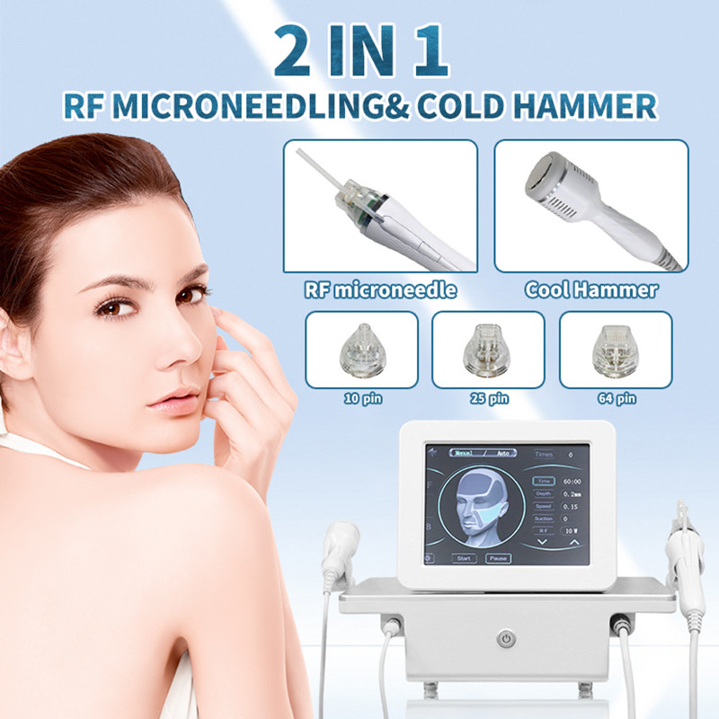 Fractional Microneedle 2 in 1 with Cold Hammer Machine for Acne Acar Removal Stretch Mark Removal