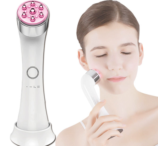 Ion Photon Skin Care Ems Warm Ultrasonic Ion Face Massage Hot Facial Massager 4 colors led skin tightening 2022 face mas
