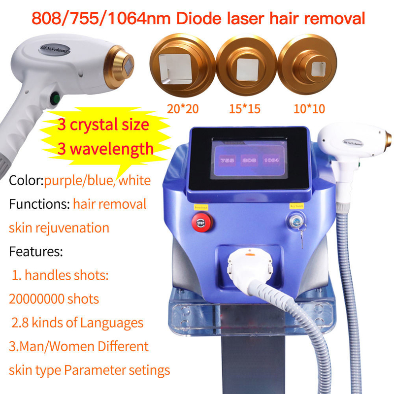 1064nm Diode Laser Hair Remove Device Ice Titanium 3 Wavelength