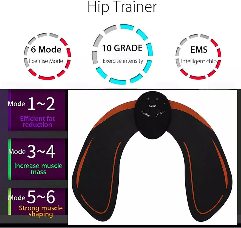 Best Selling Hip And Buttock Pad Adjustable 4 Modes Ems Hips Trainer Muscle Stimulation